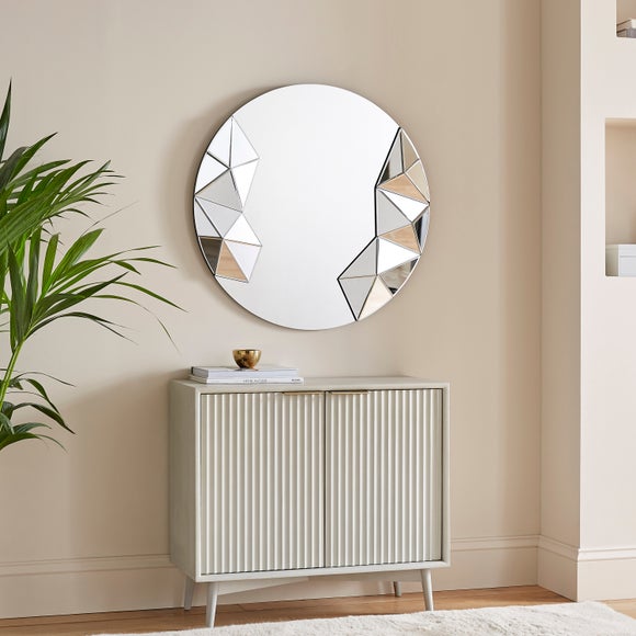 Chelsea Round 3d Geometric Wall Mirror