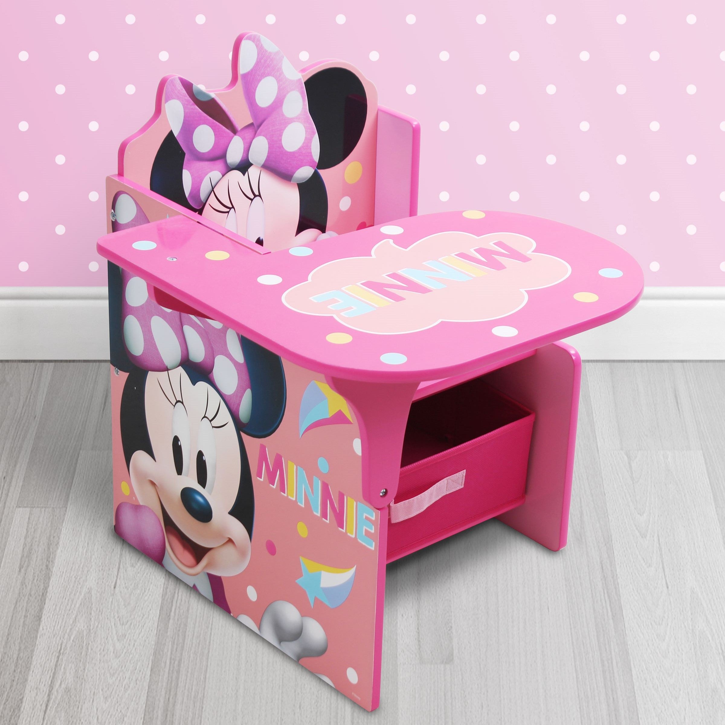 Minnie Mouse Chair And Desk With Storage Bin Pink