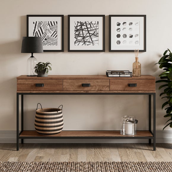 Fulton Extra Wide Console Table Pine Effect