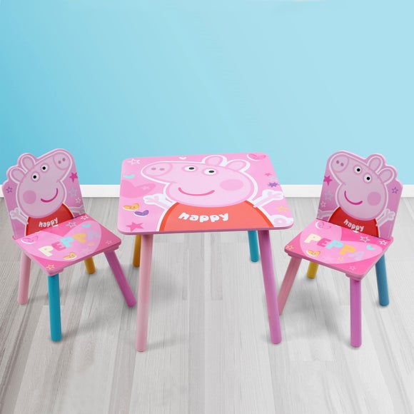 View Peppa Pig Wooden Table And 2 Chairs Set View Peppa Pig Wooden Table And 2 Chairs Set