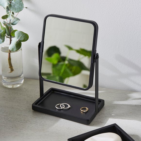 Freestanding Square Dressing Table Mirror With Tray