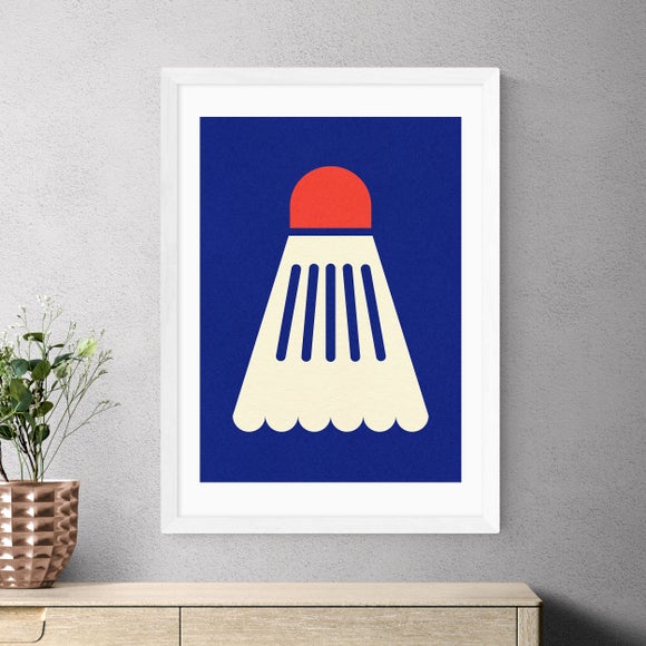 East End Prints Badminton White Red Print By Rosi Feist