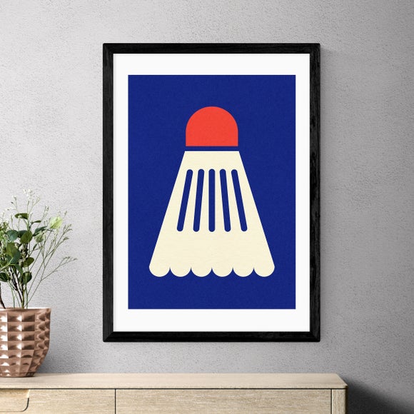 East End Prints Badminton White Red Print By Rosi Feist