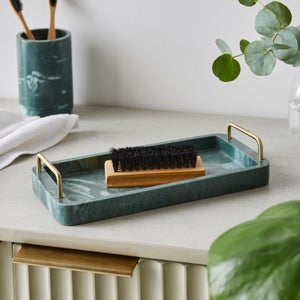 Nouveau Green Marble Resin Tray