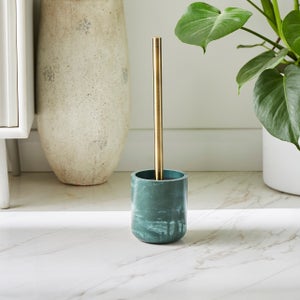 Nouveau Green Marble Resin Toilet Brush