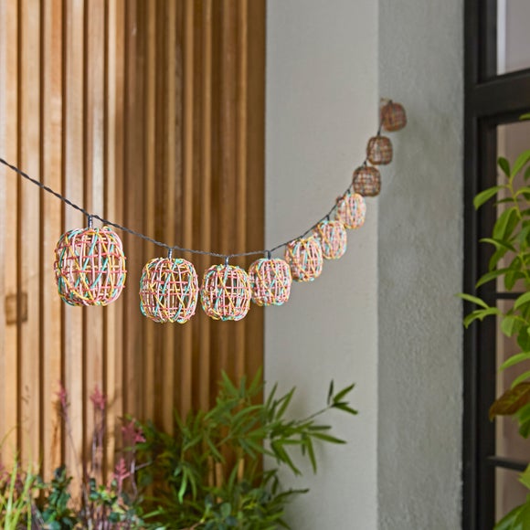 Rattan Woven 10 Led Indoor Outdoor Solar String Lights