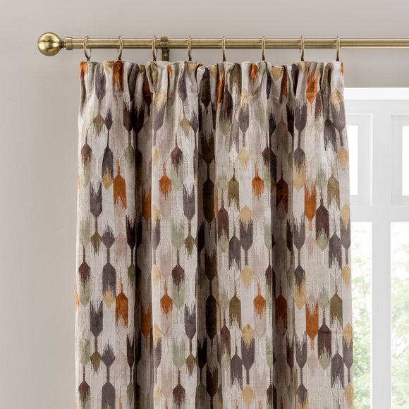 Kelso Cut Velvet Pencil Pleat Curtains