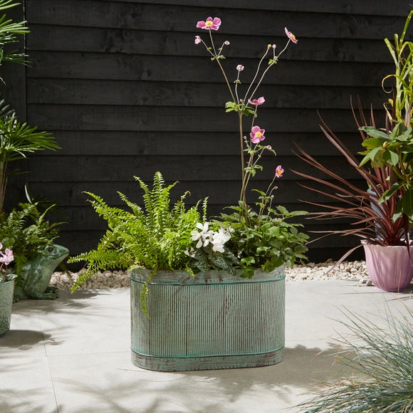 Iron Green Trough Plant Pot