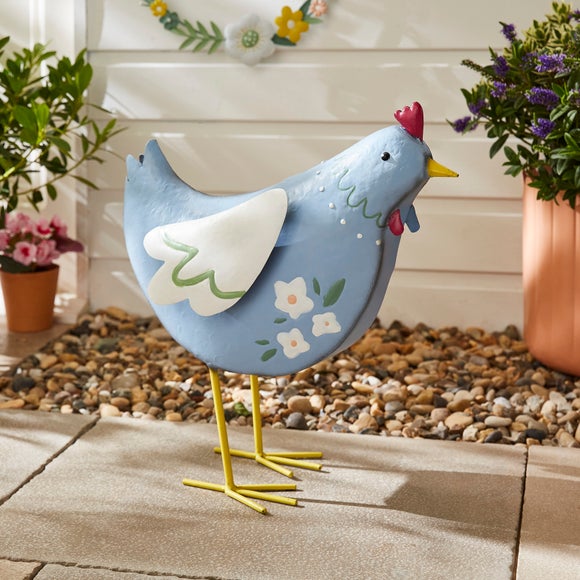 Iron Blue Chicken Ornament