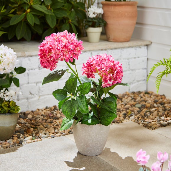 Artificial Hydrangea In Plant Pot