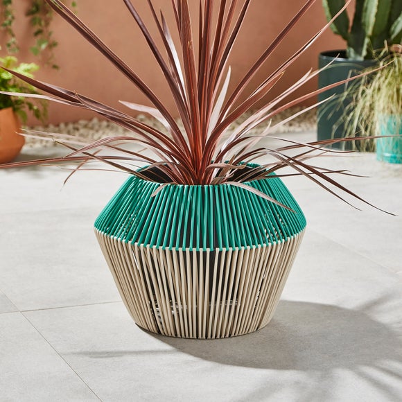 Two Tone Woven Plant Pot