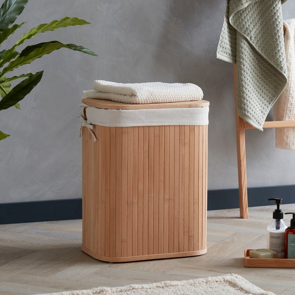 Woodford Bamboo Small Laundry Hamper Dunelm
