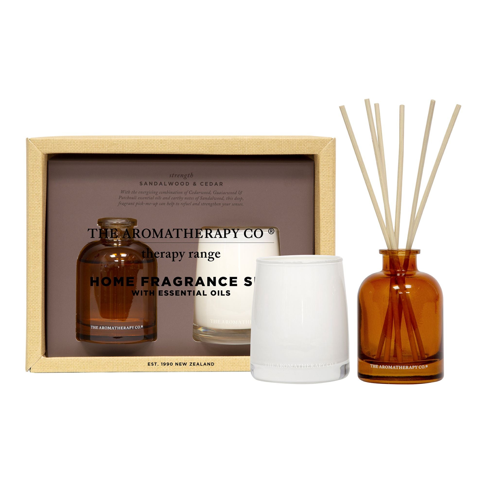 Aromatherapy Co Sandalwood Candle and Diffuser Therapy Gift Set