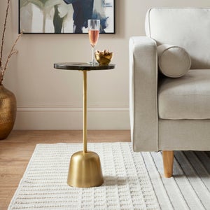 Alanza Metal Tall Side Table- Olive