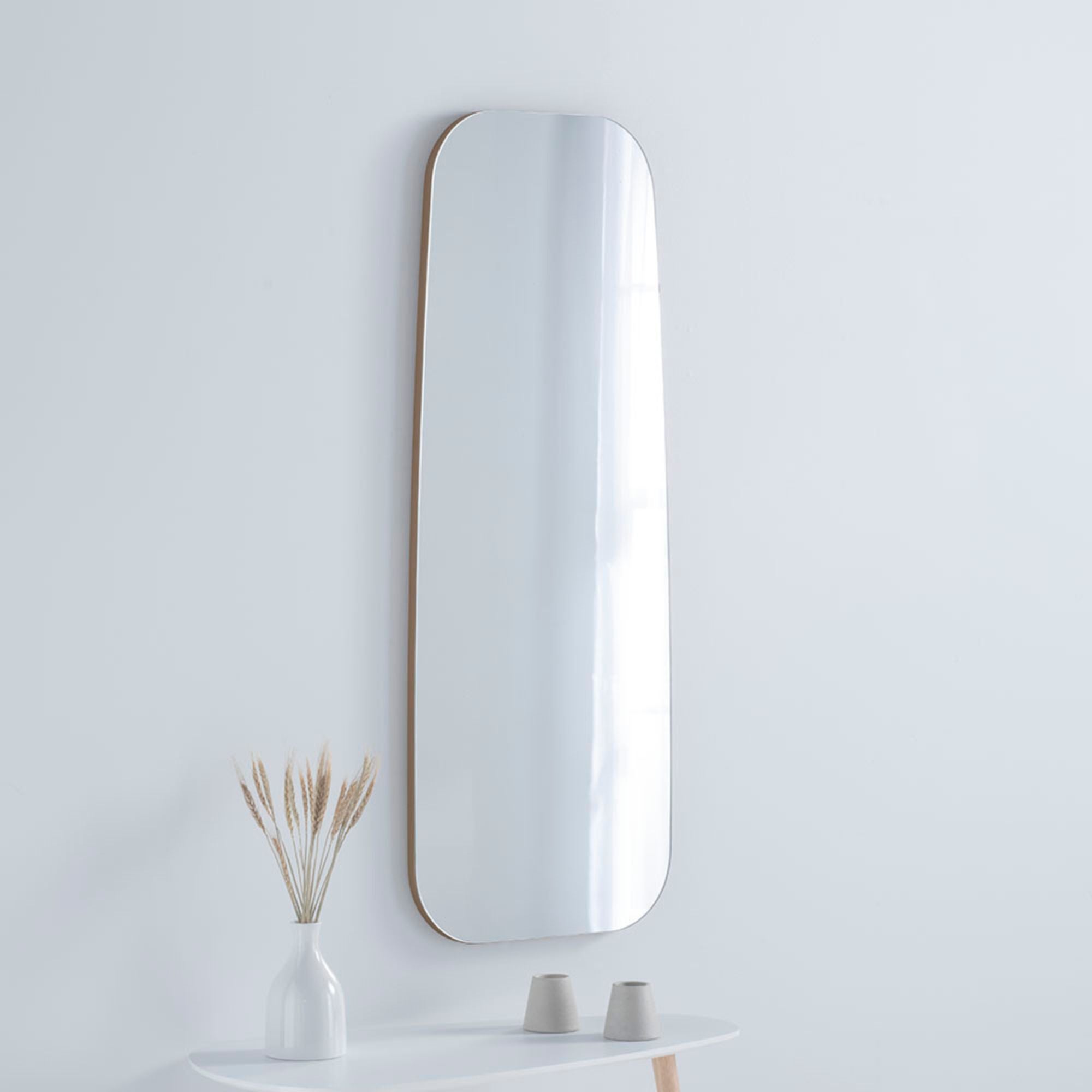 Yearn Hoxton Pebble Narrow Full Length Wall Mirror Gold