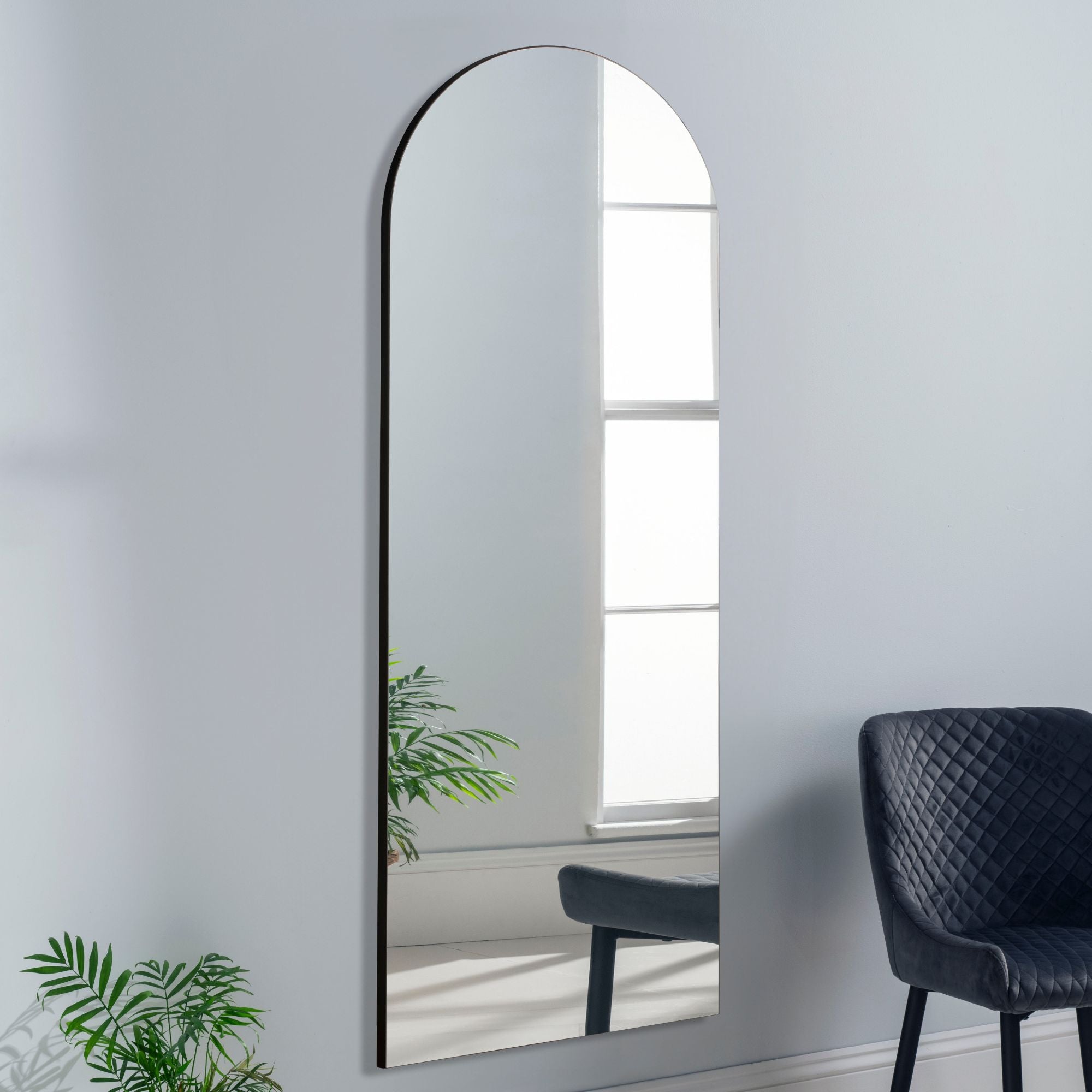 Yearn Arched Full Length Wall Mirror Black