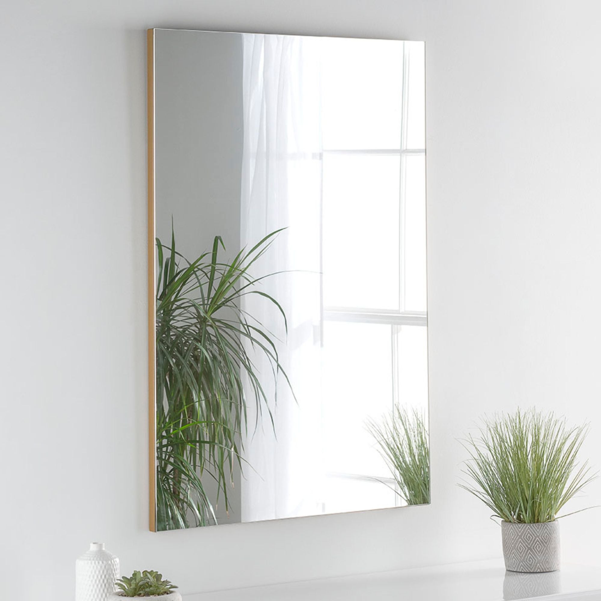 Yearn Seamless Rectangle Wall Mirror Gold