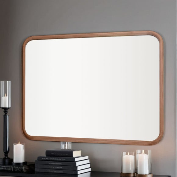 Yearn Curved Solid Oak Wall Mirror