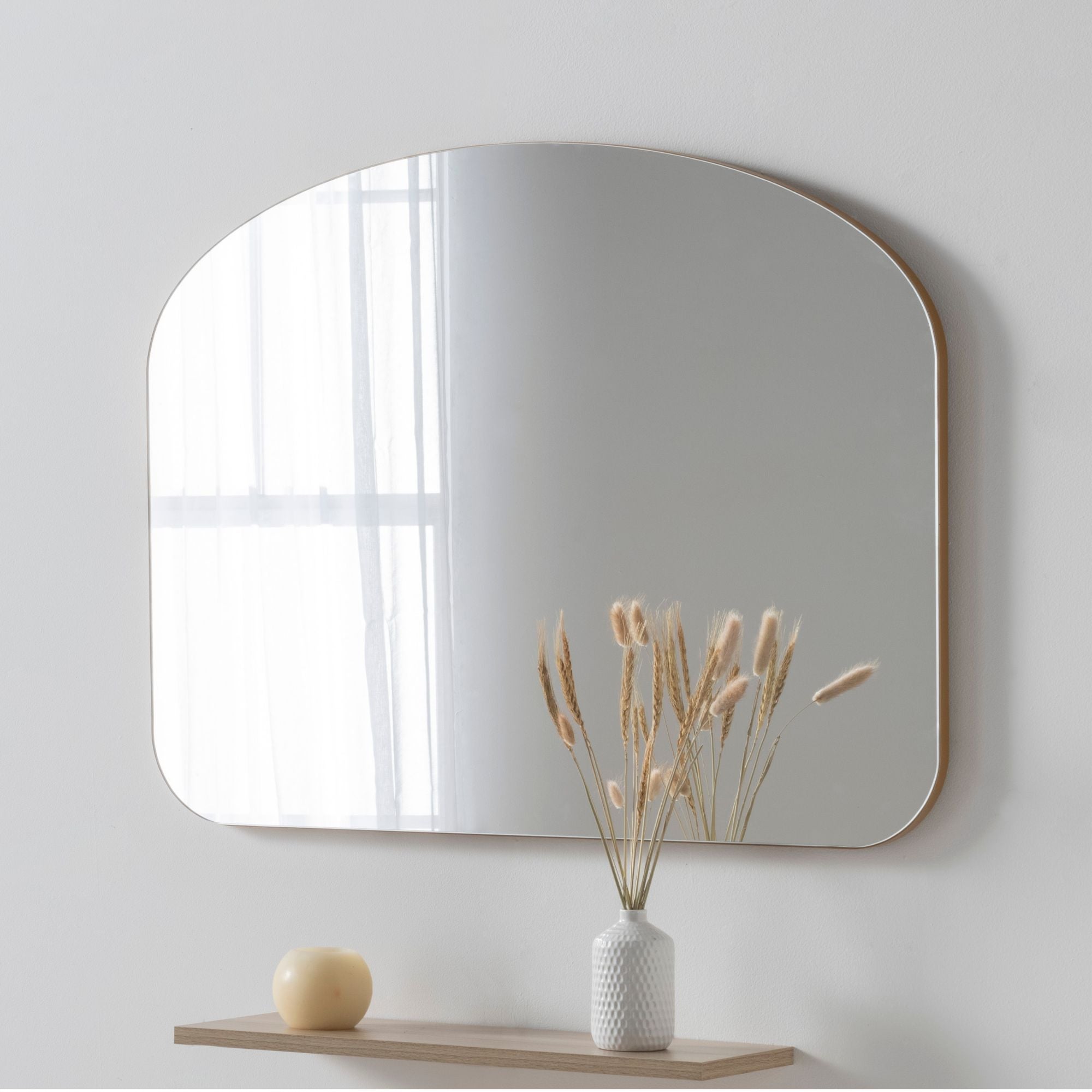 Yearn Soho Curved Overmantel Wall Mirror Gold