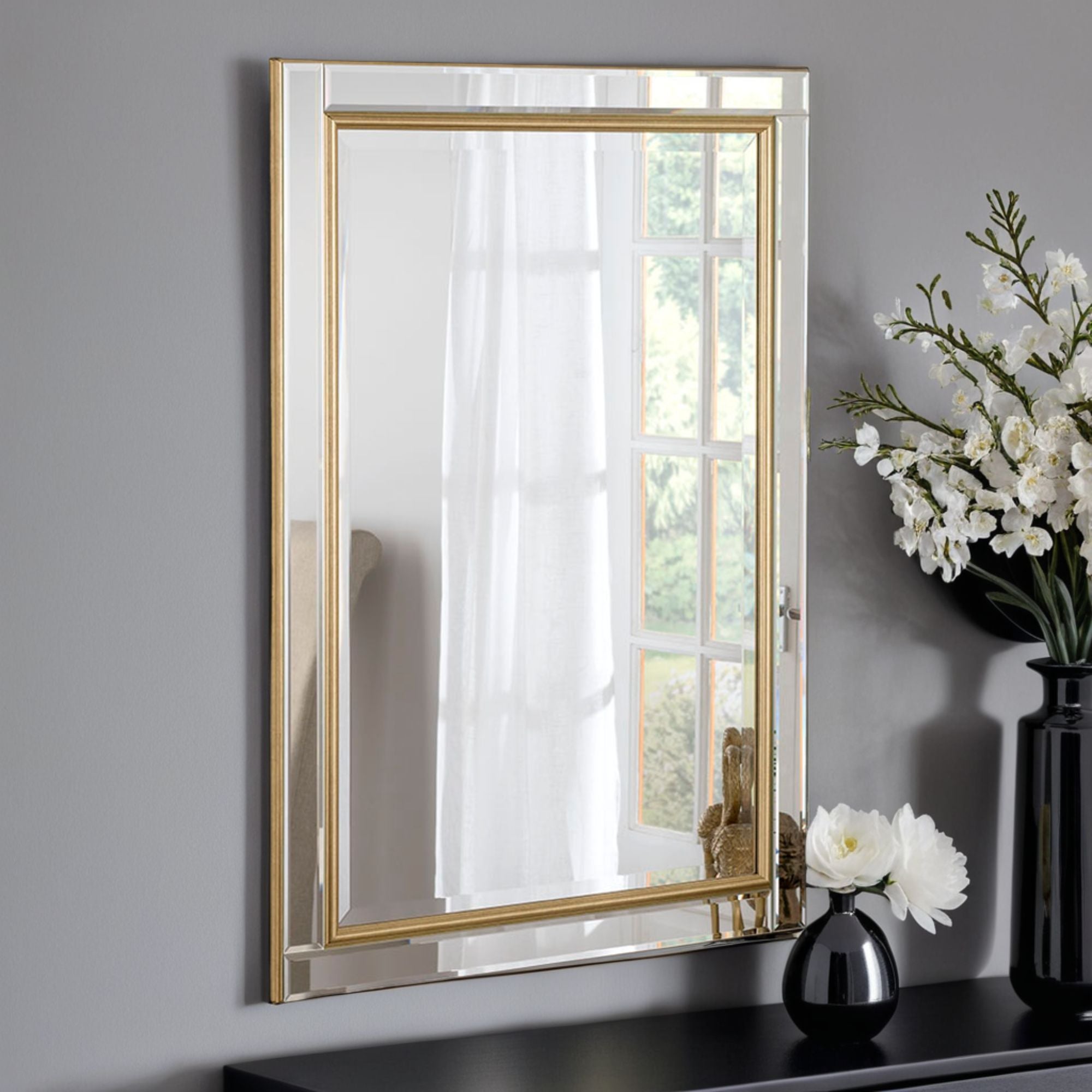 Yearn Classic Rectangle Wall Mirror Gold