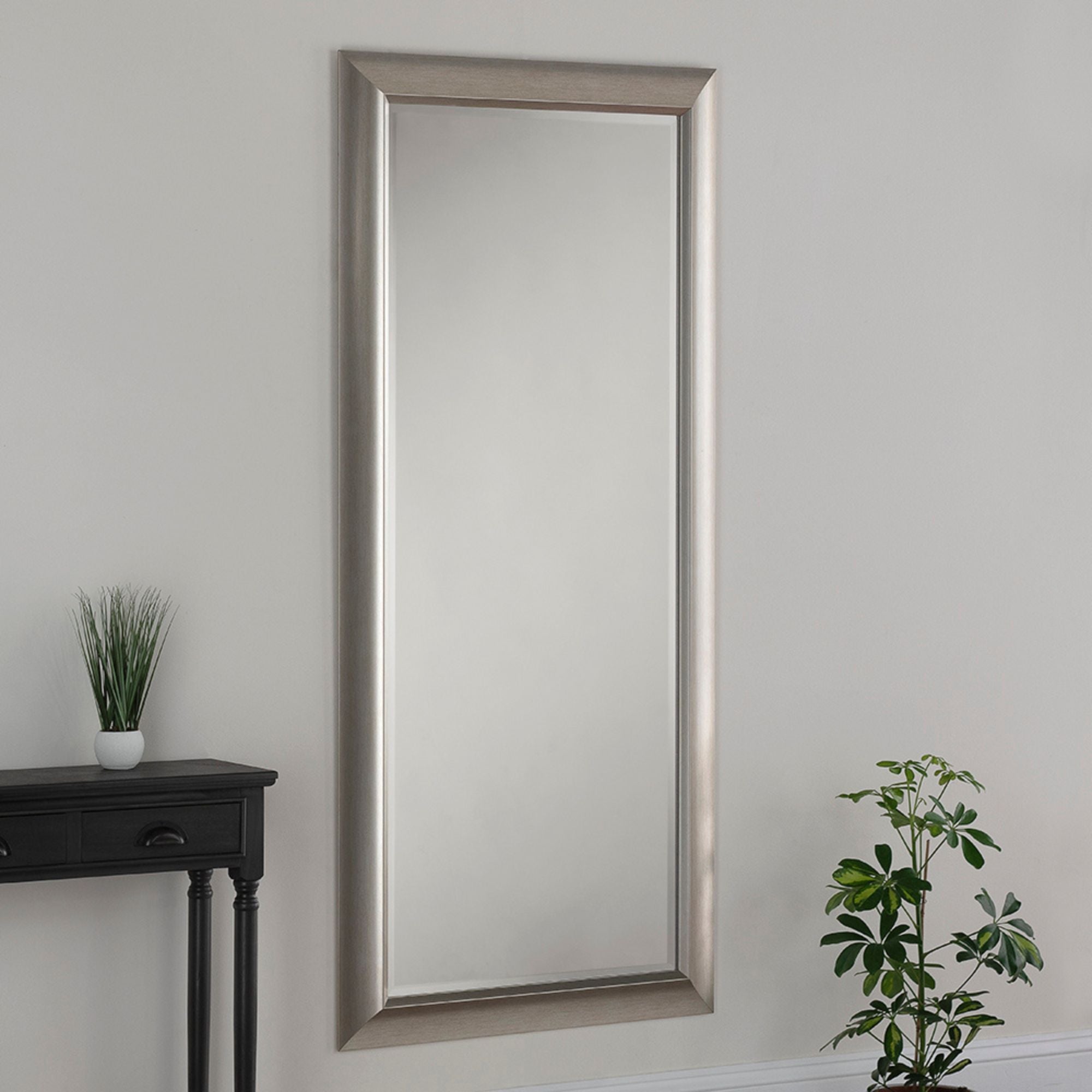 Yearn Scooped Full Length Wall Mirror Silver