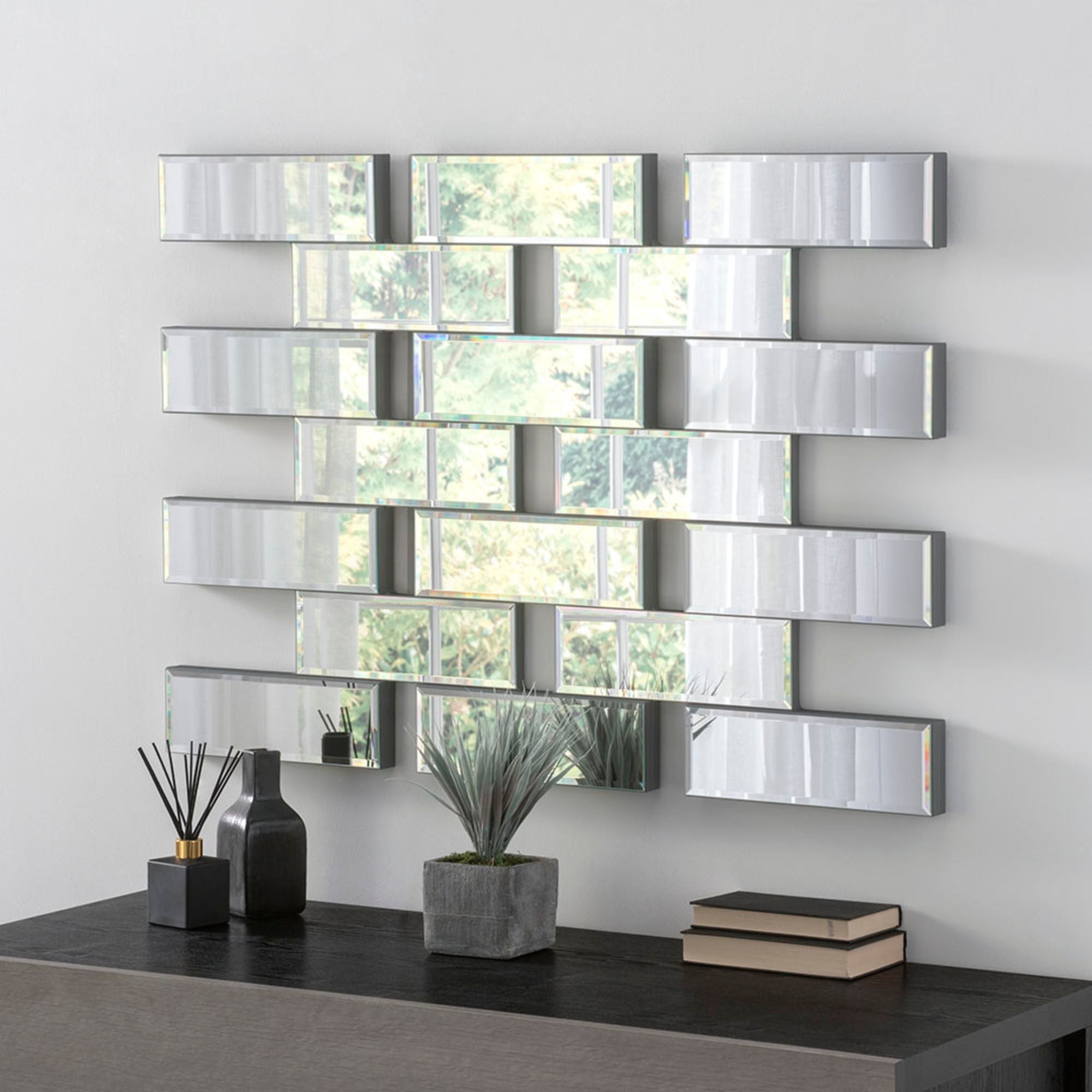 Photos - Wall Mirror Yearn Brickwork  Silver