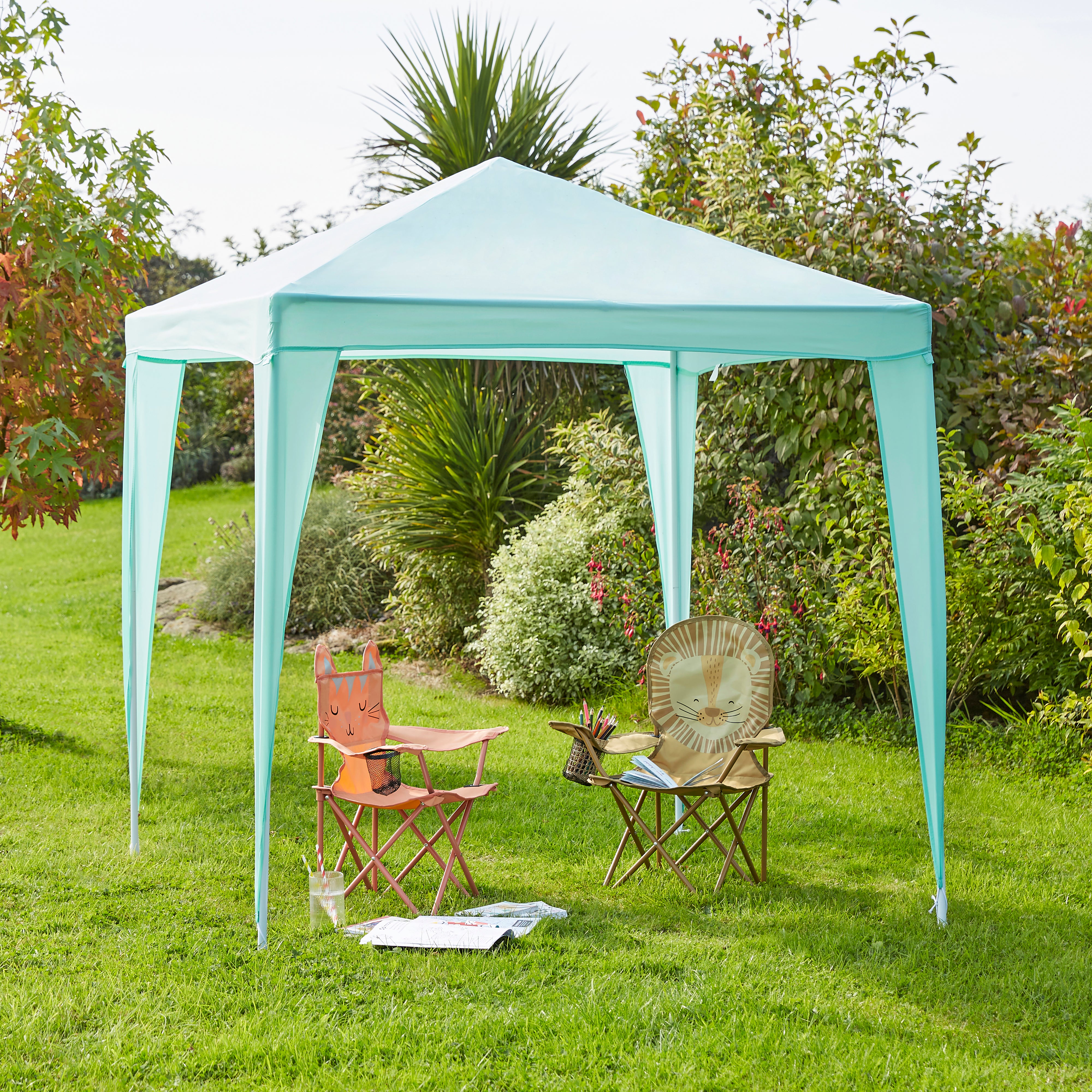 Kids Pop Up Green Gazebo Seafoam (Blue)