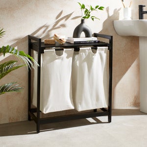 Lights And Darks Bamboo Double Laundry Hamper