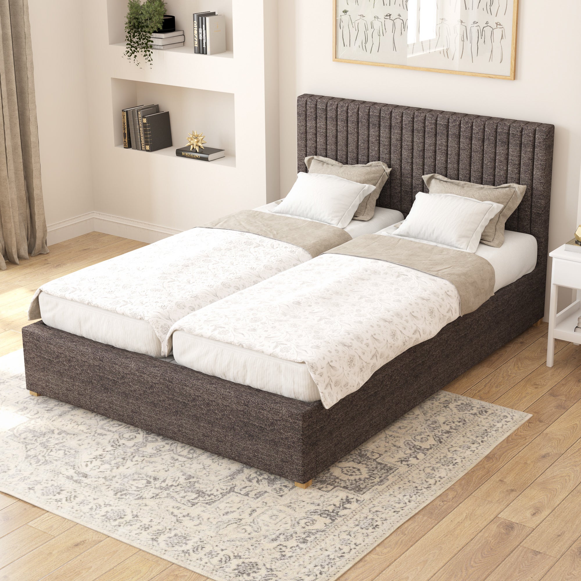 Grant Saxon Twill Adjustable Bed Charcoal