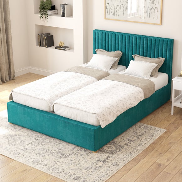 Grant Plush Velvet Adjustable Bed Emerald Velvet
