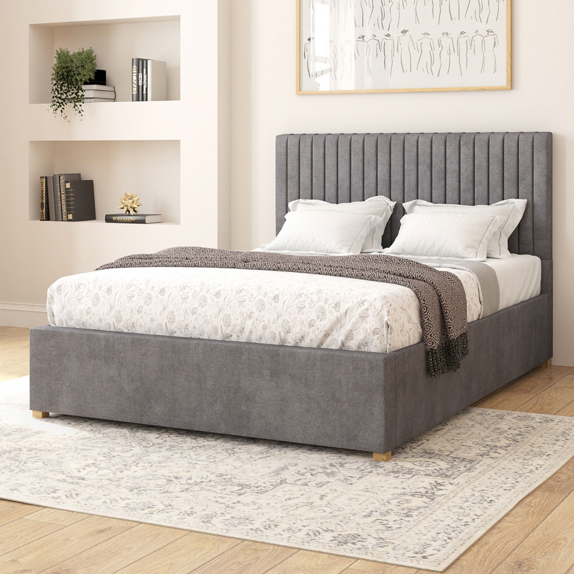 Grant Plush Velvet Adjustable Bed