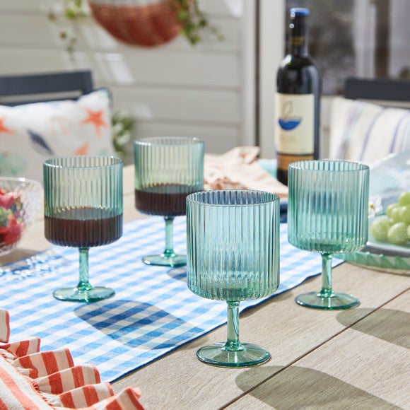 Click to view product details and reviews for Ribbed Acrylic Wine Glass.