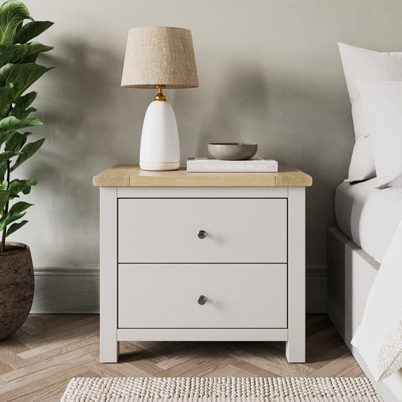 Olney Wide 2 Drawer Bedside Table