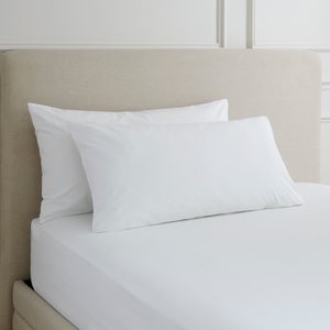 Hotel 230 Thread Count 100 Cotton Percale Large Standard Pillowcase Pair