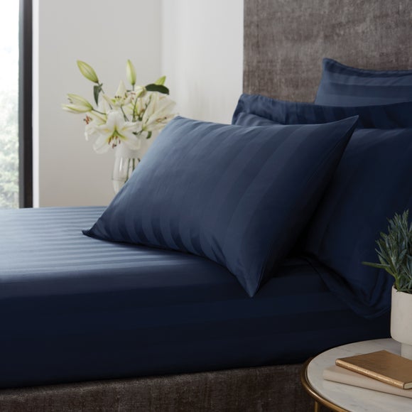 Hotel Stripe 230 Thread Count 100 Cotton Fitted Sheet