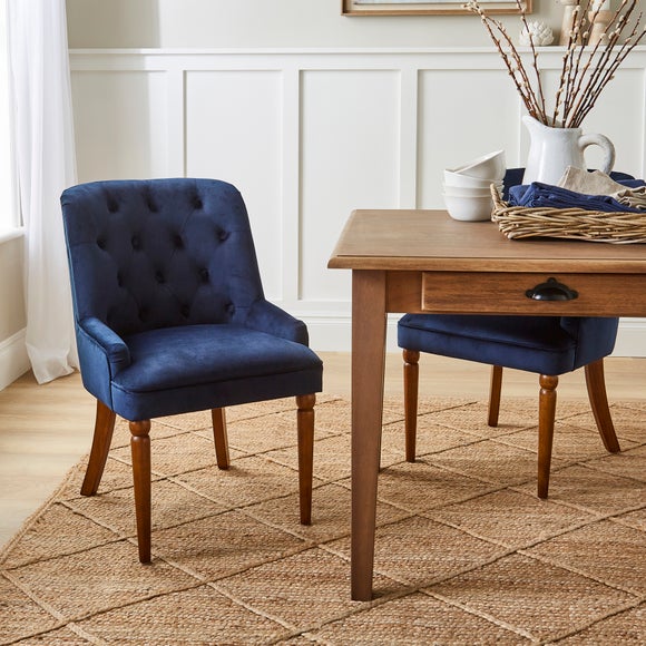 Beatrice Button Back Dining Chair Luxe Navy Velvet