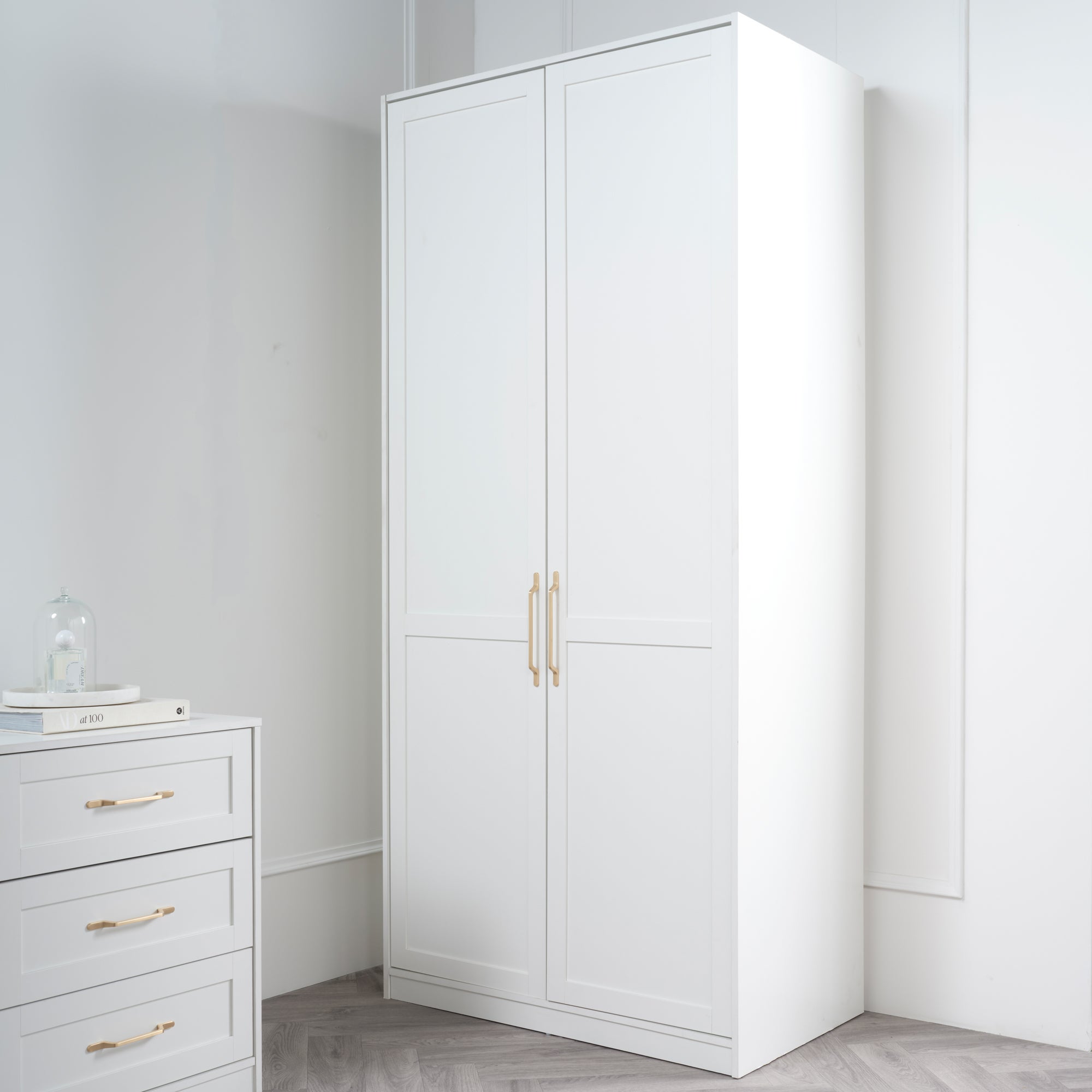 Austen Double Wardrobe White White