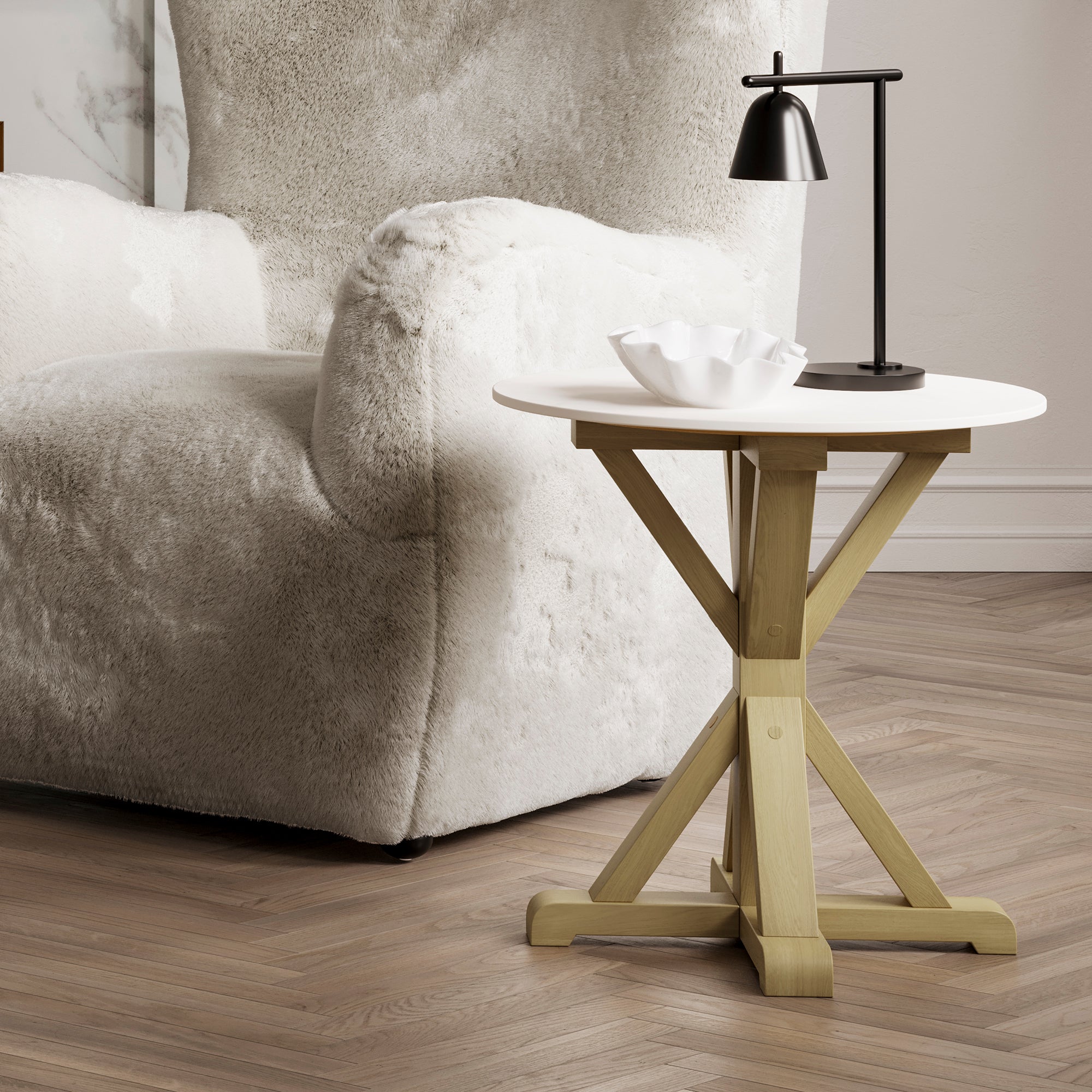 Harrow Side Table Stone Latte Latte