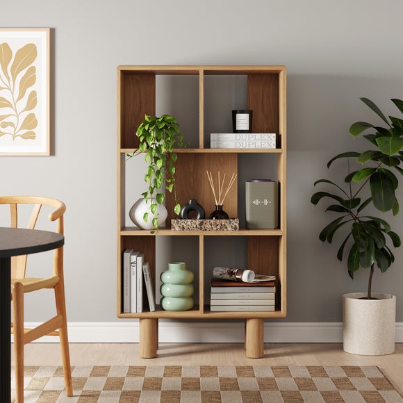 Alonso Narrow Bookcase Oak Effect