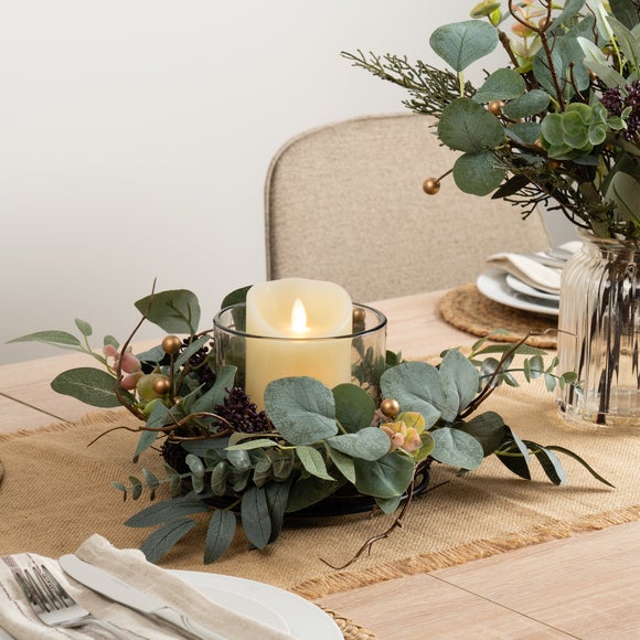 View Artificial Eucalyptus Candle Holder View Artificial Eucalyptus Candle Holder