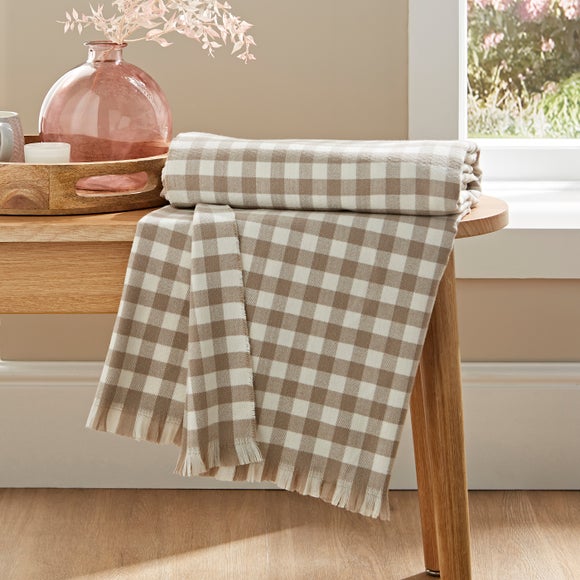 Portloe Gingham Throw Blanket 130cm X 180cm