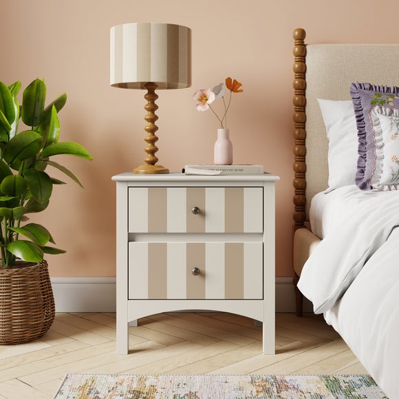 Beatrice Wide 2 Drawer Bedside Table image 1 of 7