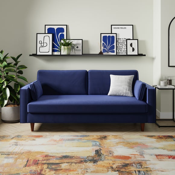 Zoe Plain Velvet 3 Seater Sofa