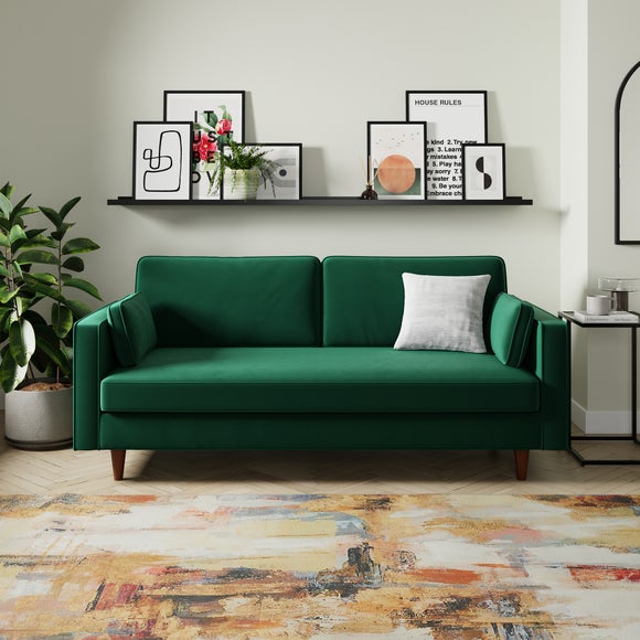 Zoe Plain Velvet 3 Seater Sofa