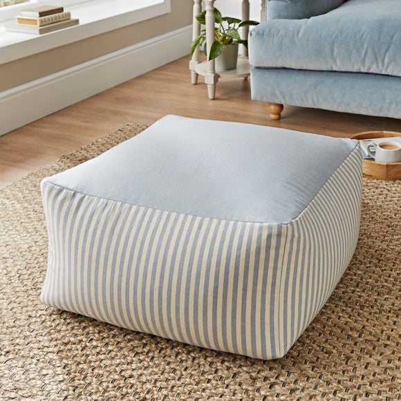 Linford Stripe Large Cotton Cube Pouffe