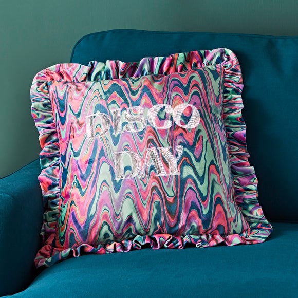 Click to view product details and reviews for Disco Day Frilled Cushion.