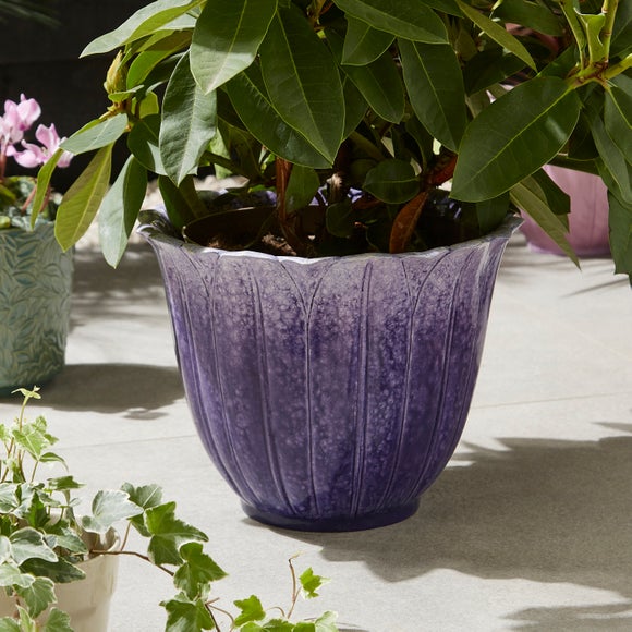 Purple Resin Lotus Flower Plant Pot