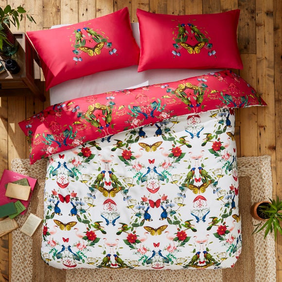 Photo 3 of Tropical Kaleidoscope Cotton Duvet Cover & Pillowcase Set