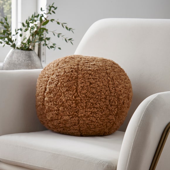 Click to view product details and reviews for Luxe Boucle Caramel Ball Cushion.