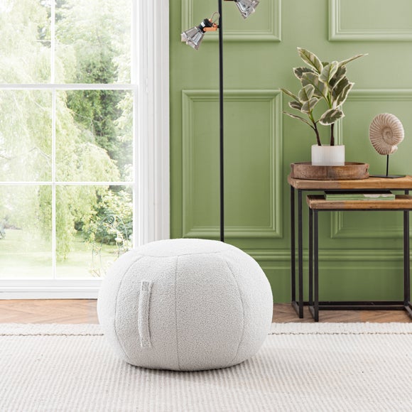 Adella Sherpa Ivory Ball Pouffe